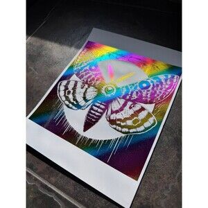 “Ascend” Rainbow Foil Moth Art Print (Cosmic Wings Collection)
